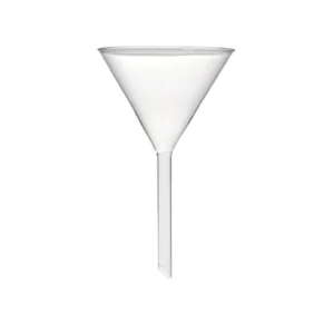 Funil Analítico 10ml Liso em Vidro Haste Curta 40mm - Vidrolabor